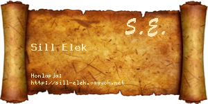 Sill Elek névjegykártya