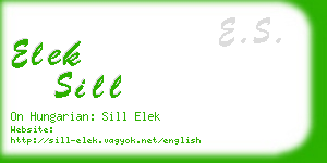 elek sill business card